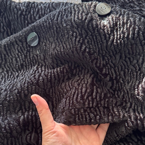 Retro 1950s Black Textured Coat L - Picture 7 of 8